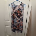 Floral Patterned Sleeveless cardigan size medium vest top sweater Blue Photo 3