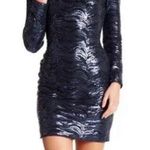 Vince Camuto Exquisite NAVY BLUE Long Sleeve Sequin Sheath Cocktail Dress Sz 8 Photo 0