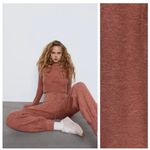 ZARA  Maeve Pink Knit Joggers Size Large High-Waisted Pants Loungewear Cozy Photo 2