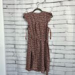 Monteau Y2K Burgundy Ditsy Floral Button Front Mini Dress Women’s Large Ruffle Photo 8