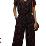 Jack by BB Dakota Jack Red Black Floral Ruffled Jumpsuit Size XS Photo 0