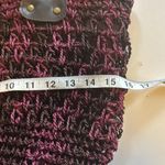PURPLE/DEEP PINK BLACK COLORED STRAW LIKE BAG PINK BROWN BEADS ON CHAIN HANDLES Purple Photo 8
