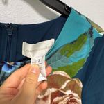 Corey Lynn Calter Teal and Brown Floral Midi Dress Blue Size 2 Photo 5