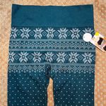 Avia  Fair Isle Green Seamless Leggings SZ L 12/14 Cabin Activewear Winter Skiing Photo 2