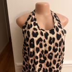 Amilliys Amaryllis Women's Halter Maxi Dress Flowing Silhouette Adjustable Tie Back Statement Leopard Print Photo 4