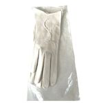 Vintage Ivory Cream Leather Gloves Sz 6.5 Rope Detail on Top, Original Sleeve Photo 3
