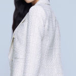 L'Agence  Brooke Open-Front Tweed Blazer Coat Jacket Ivory Light Gold size 10 Photo 0