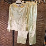 Vintage Moon Dance Silky Pajama Set Size M Yellow Size M Photo 0