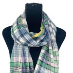 Womens‎ Woven Plaid Tassel Lightweight Scarf Multicolor Size 72” x 24” Blue Photo 1