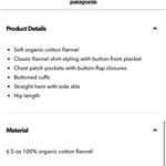 Patagonia Fjord Organic Cotton Flannel Arborist Striped Button-Up Shirt Photo 5