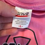 Anvil Breast Cancer Awareness Pink T Shirt Dog Themed Size Large Cotton Sit Stay Hope Photo 4