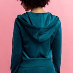 Juicy Couture Classic Velour Hoodie Sapphire Wave Size Large Photo 3