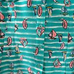 Modcloth  Boat Print Striped Button Down Short Sleeve Top Blue Small Photo 2