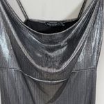 Nasty Gal Sheen There Done That Cowl Neck Midi Dress Women 8 Silver Metallic NWT Photo 8