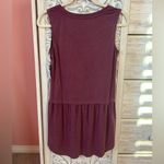 Anthropologie Mote burgundy Peplum tunic Lagenlook, flowy, sheer bottom tank SM Photo 1