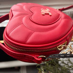 Juicy Couture  Only U Red Heart Crossbody Bag NWT Faux Leather Gold Chain Purse Photo 2