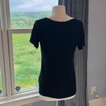 Green Tea  Black Knit Solid Top Womens Small Short Sleeve Photo 6