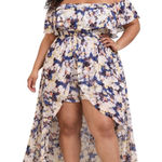 Torrid Midi Gauze Off-Shoulder Walk-Through Romper Dress Size 1X NWT Photo 0