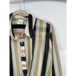 CAbi  Women's Caliber Long Sleeve Formal Sheer‎ Blouse Size M Color Stone Stripe Photo 7