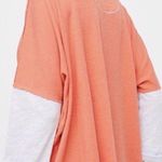 Free People  Retro Star Lightweight Oversized Coral Henley Tee - Sz M 💛🎀 Photo 1