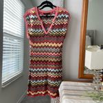 BCBG Max Azria Crocheted Chevron Silk dress size Medium‎ Photo 6