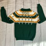 Vintage JCPenney green yellow knit sweater grandpa style Photo 8