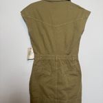 NWT Dark Green Denim Cargo Mini Dress Photo 3