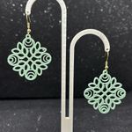 Handmade Mint Green Filigree Earrings Photo 3