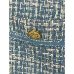 Talbots Women’s 14 Blue Tweed Button Up Blazer Jacket Lined Gold Buttons Bouclé Photo 3