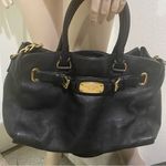 Michael Kors MICHAEL Hamilton Large Black Pebbled Leather Satchel Shoulder Bag Photo 4
