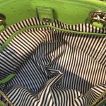 Kate Spade Lime Green Ostrich Leather Three Pocket Silver Chain Shoulder Bag Photo 13