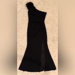 Dress the Population NWOT Black Aubrielle Rosette One Shoulder Maxi Gown sz M Photo 3