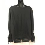 Forever 21  tie sleeve black sweatshirt 2X Photo 5