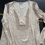 Joseph A . Beige Crochet Trim Boho Peasant Blouse Long Sleeve Top – Size M Photo 5