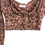 Daisy Street ‎ Floral Crop Top Pink Brown New Small Photo 3