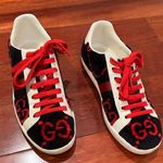 Gucci | New Ace Sneaker Terry Cloth Red Navy Blue Logomania 35 Photo 3
