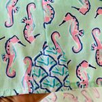 Foxcroft Sz 6 Seahorse Wrinkle Free Fitted Shaped Shirt V Neck Turquoise Blouse Photo 3