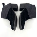 Toms ‎ Leila Wool Felt Ankle Booties Size 7.5 Boots Leather Suede Black & Gray Photo 3