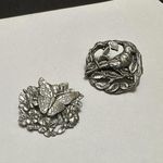 Birds & Blooms 1998 / 1999 Pewter Silver Tone Brooch Pins Butterfly / Cardinal Photo 6