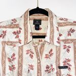 Lucky Brand Vintage Cream Floral Print 100% Cotton Button Down Western Top Photo 1