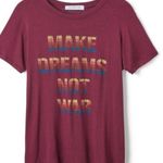 Free People This Daydreamer Burgendy Red Yellow Blue Make Dreams Not War Top Photo 1