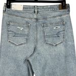 American Eagle  SZ 14 Strigid Mom Jeans Super Hi-Rise Distressed Rips Frayed Hems Photo 6