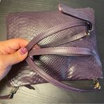 GiGi New York Purple Crossbody Bag Python Embossed Faux Leather Small Purse Photo 3