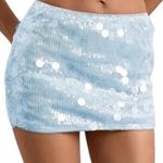 NWT MakeMeChic Sparkly Sequin Low Rise Micro Mini Skirt Y2K Rave XS Blue Photo 3