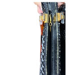 Vintage 60s/70s Black Mesh Handbag‎ w/ Tortoise Lucite Handles, Zip Top Photo 5