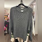 Charcoal Cable Knit Sweater for Women Gray Size L Photo 3