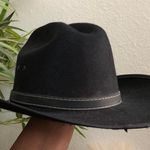 Summit Hats Black Leather Suede Wool Felt Cowboy Cowgirl Hat Cap Size L Photo 1