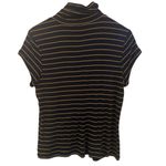 CAbi  4202 Drivers Seat Slinky Black Gold Stripe Turtleneck Top Size small Photo 3