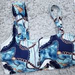 Lysa Desiree Bikini Swimsuit Top Blue Padded Gold Ring Plus Size 0X 14W 16W Photo 3