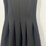 Ann Taylor Black Pleated Laser Cut Scuba Dress Sleeveless Eyelet Stretch Size 2 Photo 8